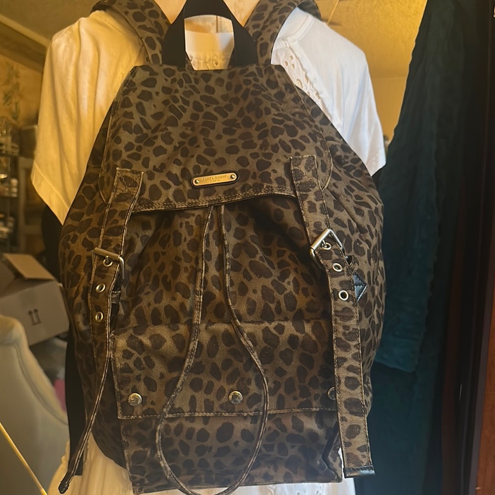Saint Laurent Leopard Print Backpack
